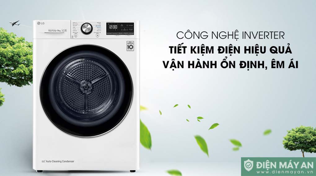 Máy Sấy Bơm Nhiệt LG 9 Kg DVHP09W - inverter